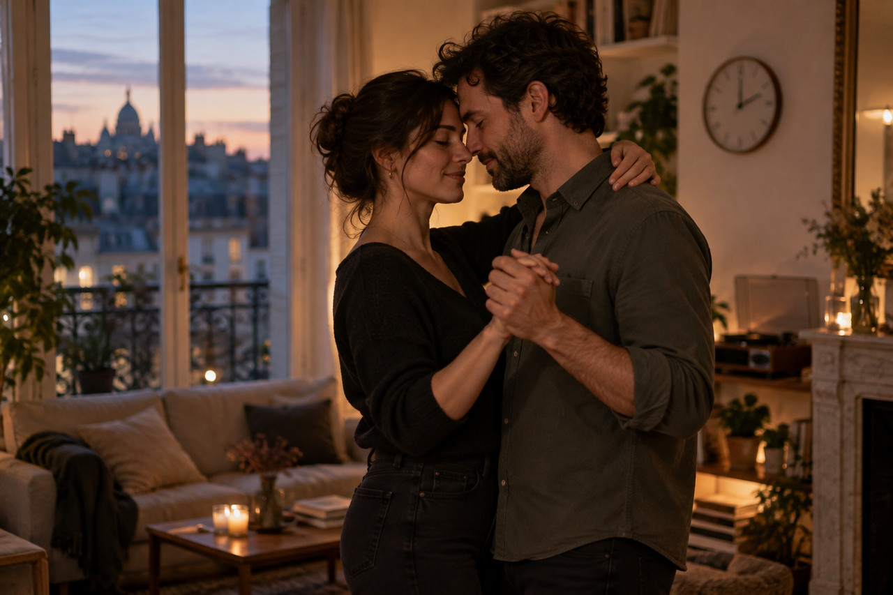 le-slow-sex-comment-ralentir-pour-faire-monter-le-plaisir-jusqua-lexplosion-1280×853-1 Couple dansant lentement dans son salon à Paris
