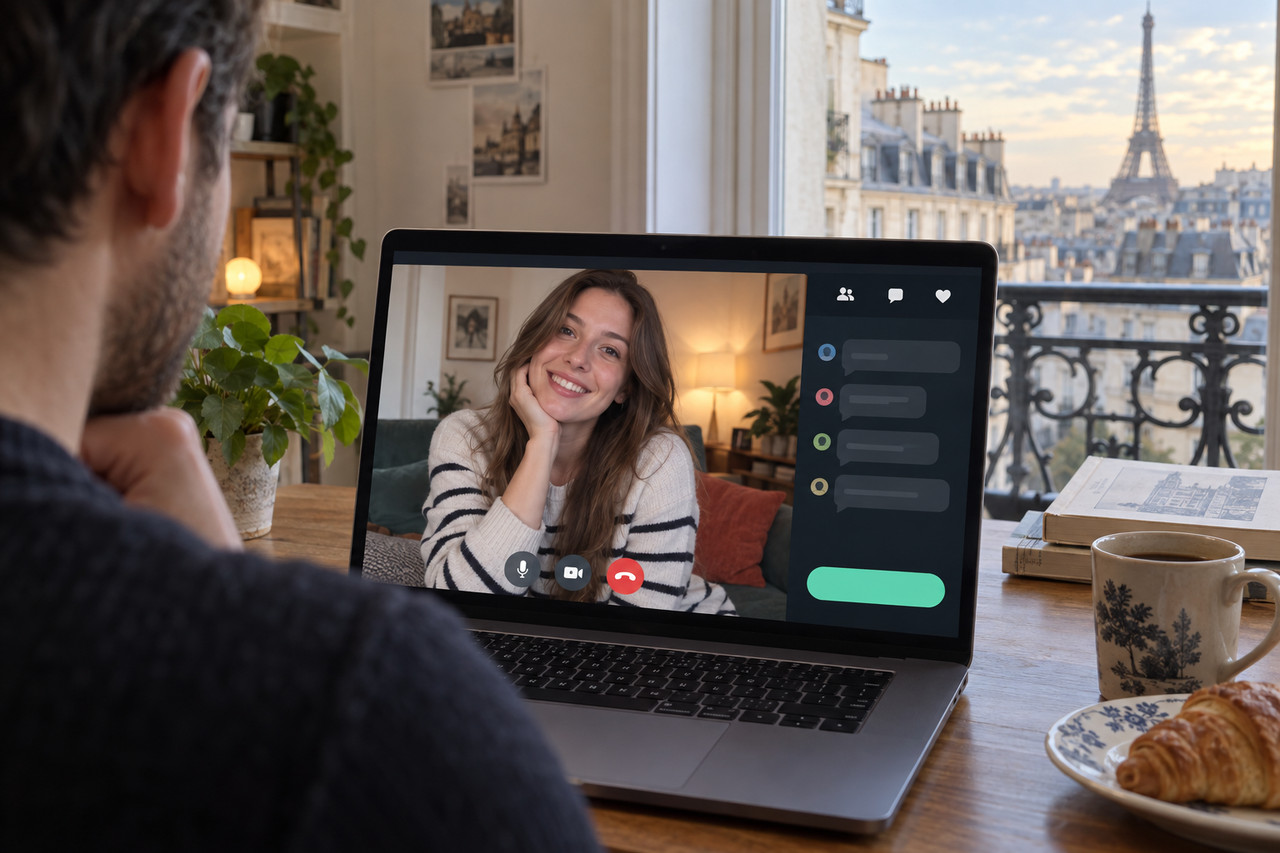 place-libertine-rencontres-1280×853-1 Femme évaluant une plateforme de rencontres en ligne depuis un café parisien