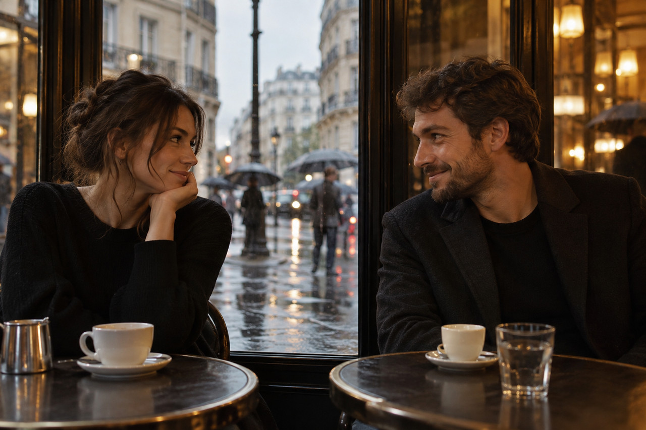 rencontre-sexuelle-envie-1280×853-1 Deux adultes échangeant un regard attiré par une soirée pluvieuse à Paris
